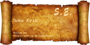 Sohr Erik névjegykártya